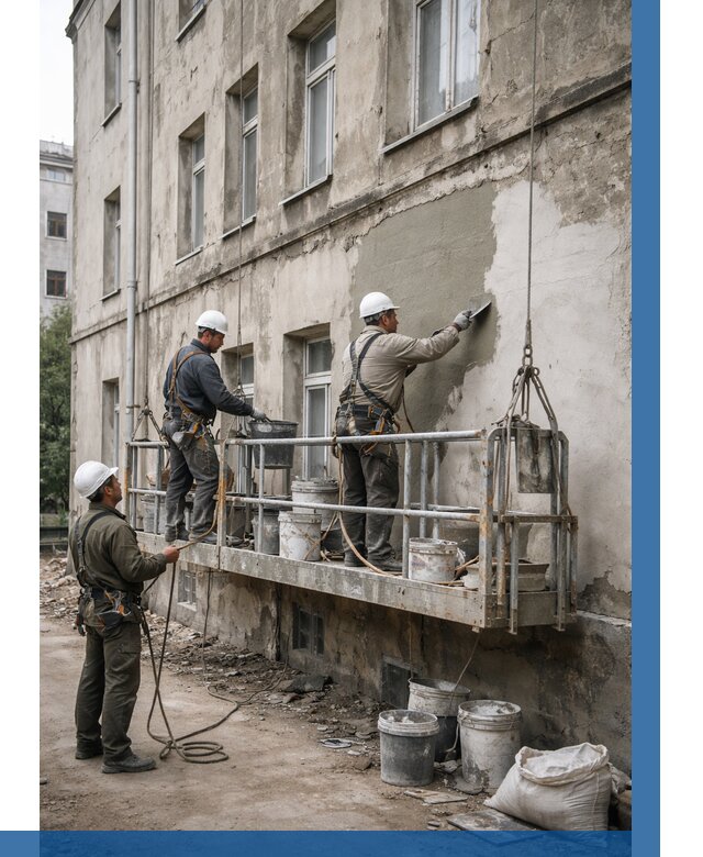 Капитальный ремонт фасада в Качканаре от 4306 р. | ВЫСОТНИК-Кчк