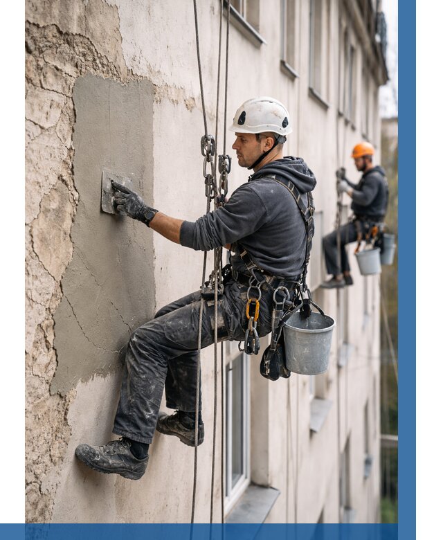 Восстановление штукатурки фасада в Качканаре от 1230 р. | ВЫСОТНИК-Кчк