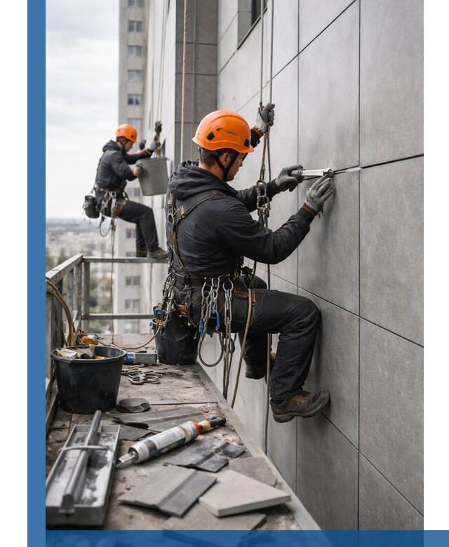 Профессиональный ремонт фасада из керамогранита в Качканаре