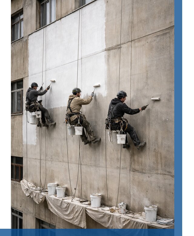 Покраска бетонного фасада в Качканаре от 359 р за м2 | ВЫСОТНИК-Кчк