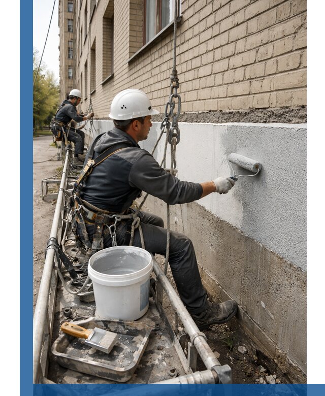 Окраска цоколя здания в Качканаре профессионально и надежно