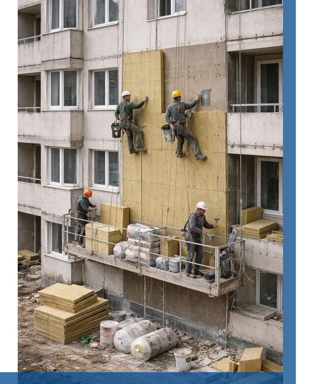 Утепление фасада минватой в Качканаре от 1538 р. | ВЫСОТНИК-Кчк