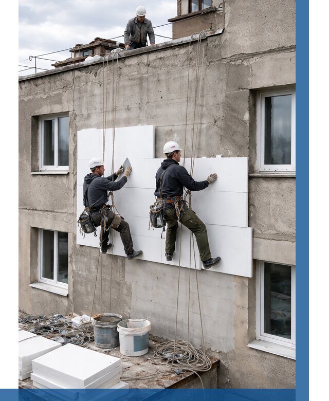 Утепление фасада пенополистиролом в Качканаре от 1846 р. | ВЫСОТНИК-Кчк