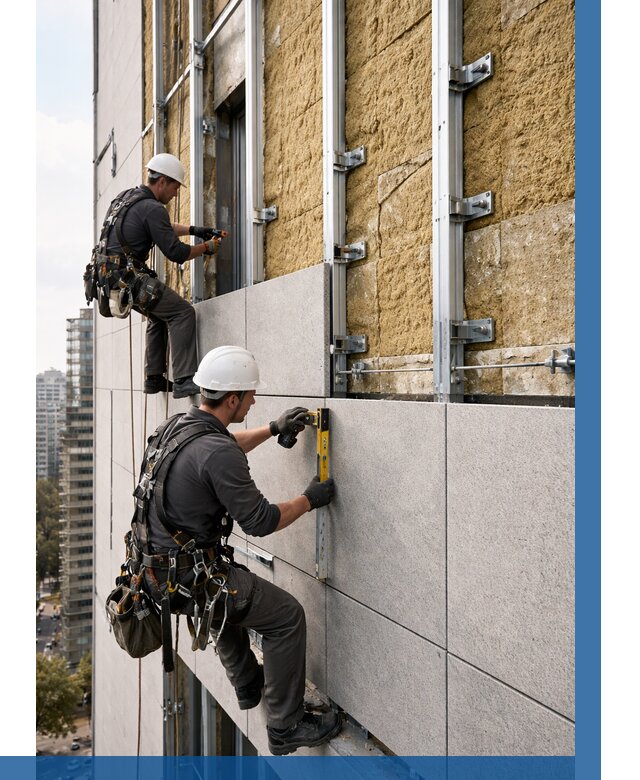 Монтаж вентилируемого фасада в Качканаре от 3589 р. | ВЫСОТНИК-Кчк