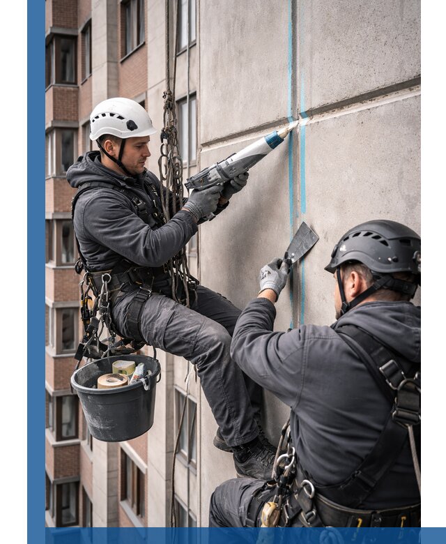 Вторичная герметизация швов фасада и кровли в Качканаре