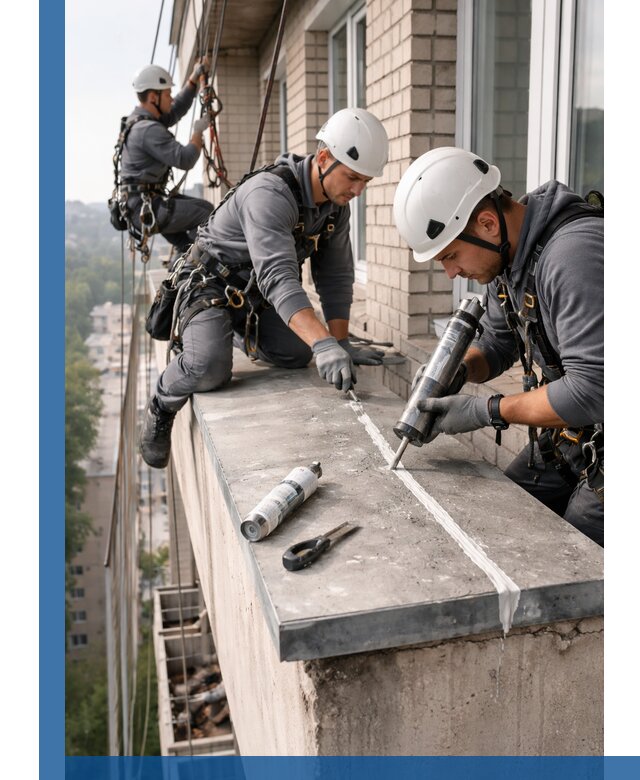 Герметизация балконного козырька в Качканаре профессионально