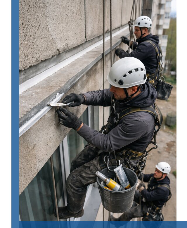 Герметизация примыкания балкона в Качканаре под ключ с гарантией