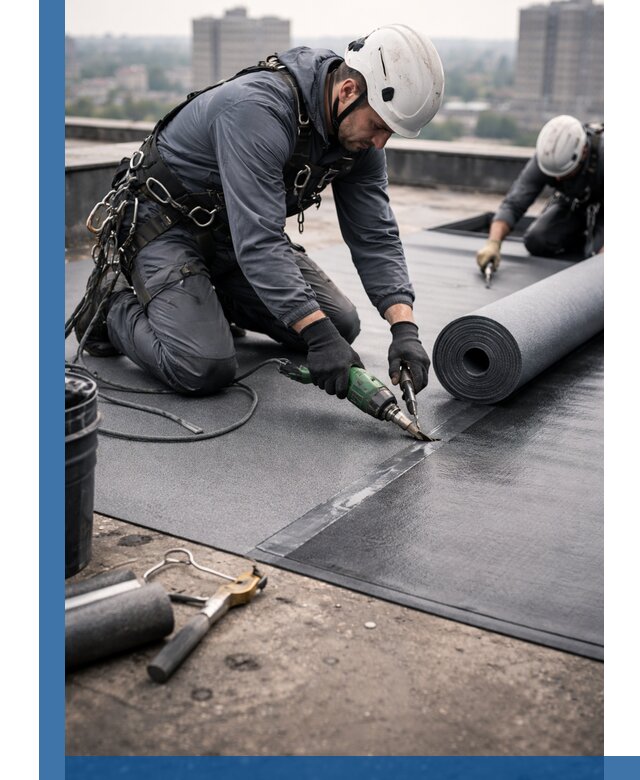 Ремонт мягкой кровли в Качканаре с выездом промальпинистов