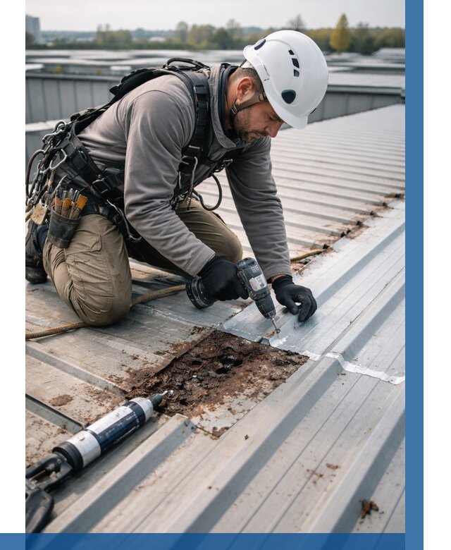 Ремонт профнастила на кровле в Качканаре от 718 р. | ВЫСОТНИК-Кчк