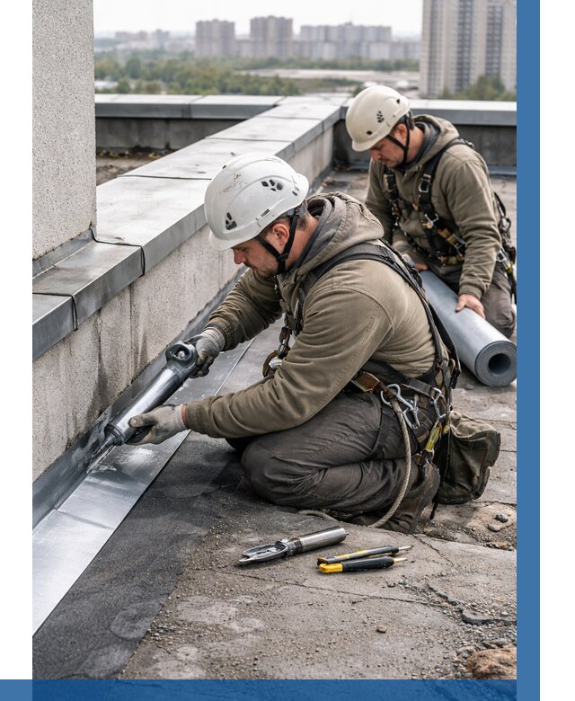 Ремонт кровельных примыканий в Качканаре от 1230 р. | ВЫСОТНИК-Кчк