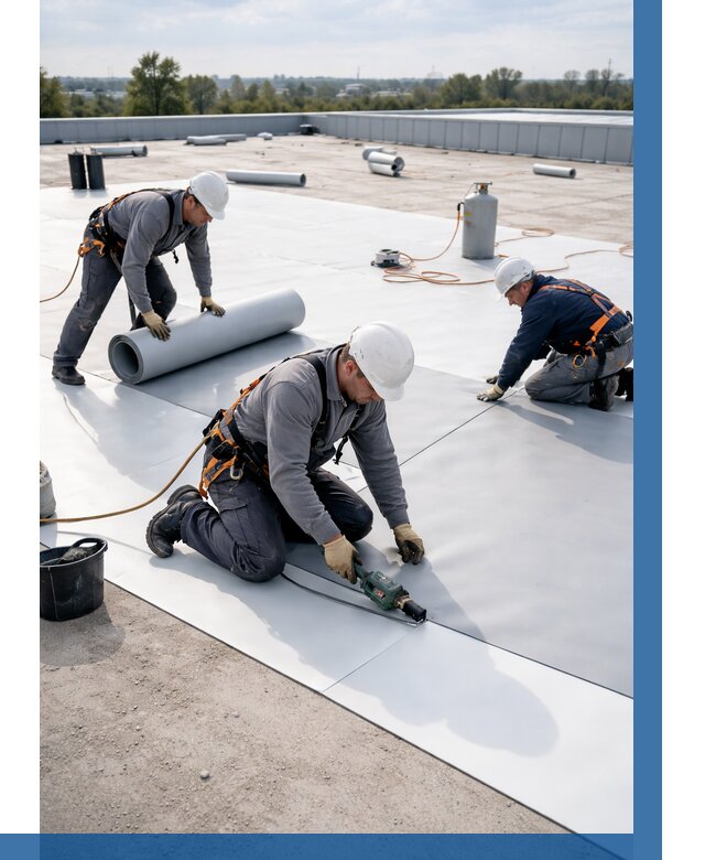 Монтаж мембранной кровли под ключ в Качканаре от 1230 р. | ВЫСОТНИК-Кчк