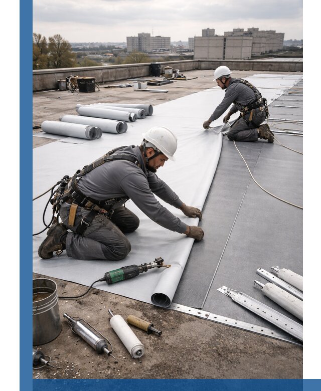 Монтаж мембранной кровли в Качканаре для промышленных зданий