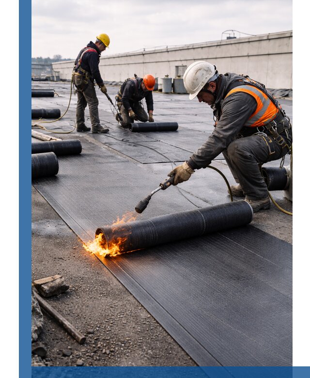 Монтаж наплавляемой кровли в Качканаре профессионально