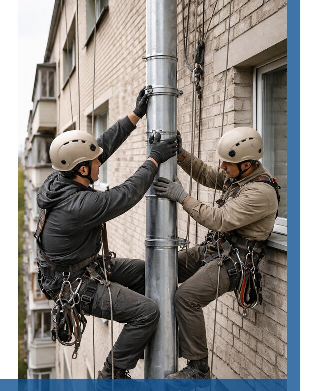 Замена водосточных труб в Качканаре от 6664 р. | ВЫСОТНИК-Кчк