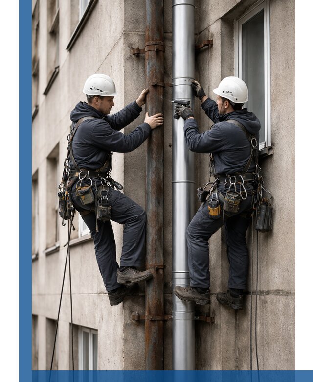 Замена водосточных труб в Качканаре: монтаж и демонтаж под ключ