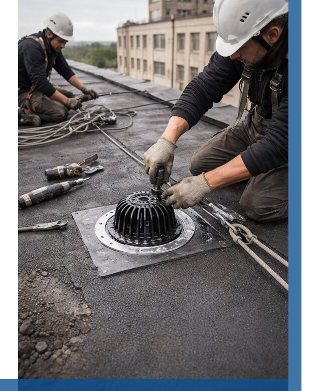 Установка водосточных воронок в Качканаре цена от 3589 р. | ВЫСОТНИК-Кчк