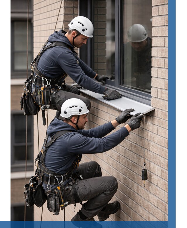 Монтаж оконных отливов под ключ в Качканаре от 3589 р. | ВЫСОТНИК-Кчк