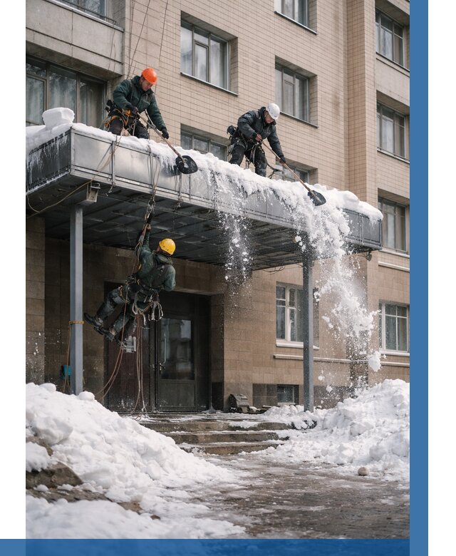 Очистка козырьков от снега в Качканаре от 3589 р. | ВЫСОТНИК-Кчк