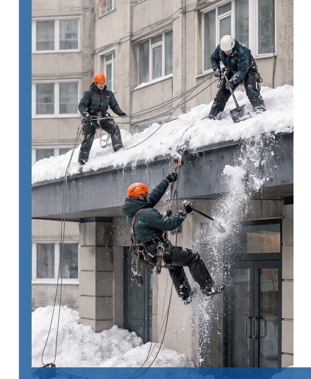 Безопасная очистка навесов от снега в Качканаре круглогодично