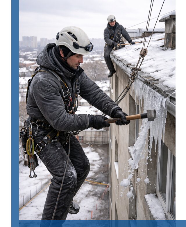 Сбивание и удаление сосулек с крыши в Качканаре безопасно