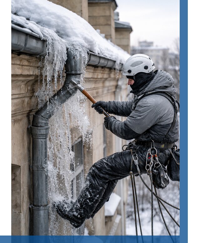 Очистка водостоков от льда в Качканаре от 3589 р. | ВЫСОТНИК-Кчк