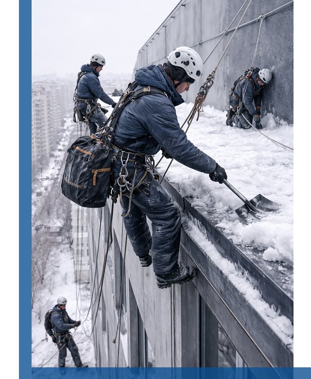 Абонентское обслуживание кровли зимой в Качканаре регулярный уход