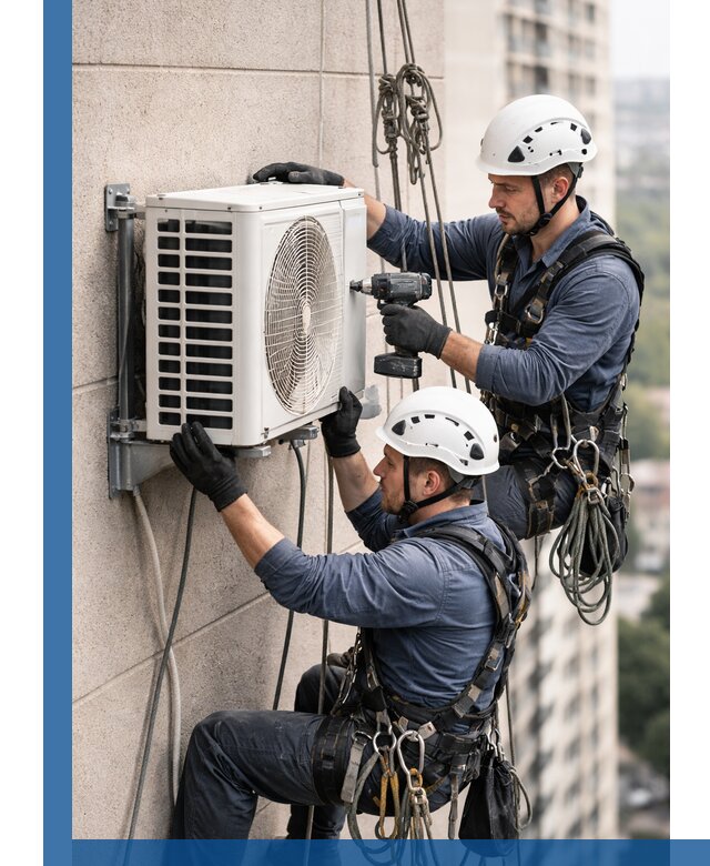 Монтаж внешнего блока кондиционера в Качканаре установка и крепление