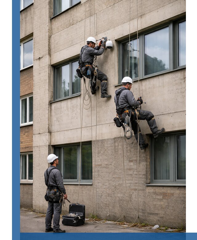 Монтаж фасадных камер видеонаблюдения в Качканаре под ключ