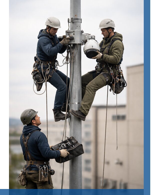 Установка видеокамер на мачте в Качканаре от 8715 р. | ВЫСОТНИК-Кчк