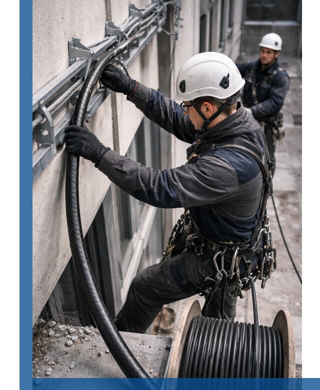 Протяжка кабеля питания на высоте в Качканаре с гарантией безопасности и качества