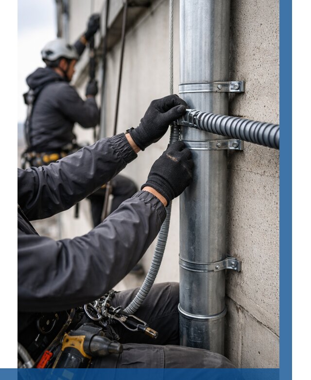 Монтаж гофры для кабеля в Качканаре от 308 р. | ВЫСОТНИК-Кчк