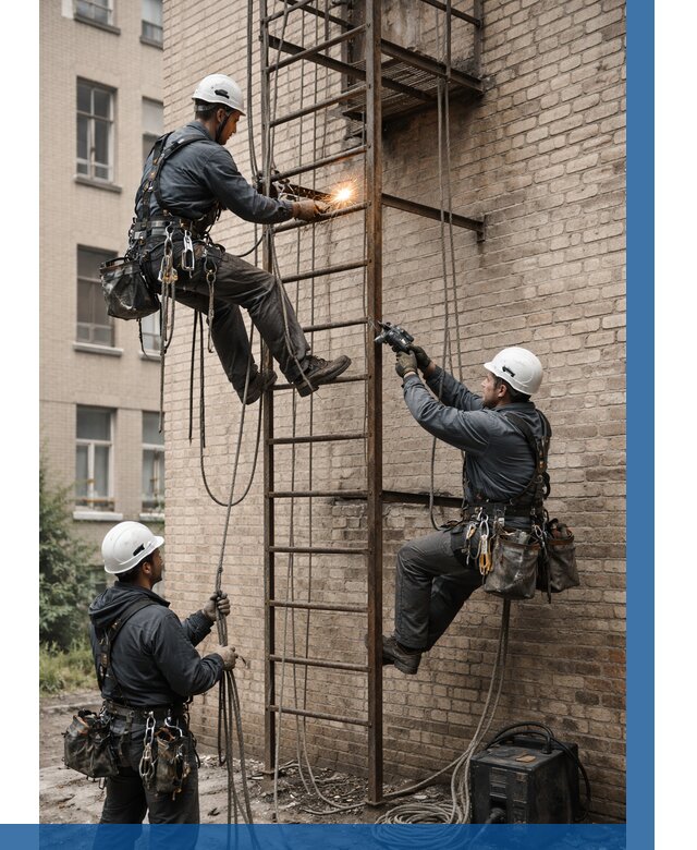 Ремонт пожарной лестницы в Качканаре от 7690 р. | ВЫСОТНИК-Кчк