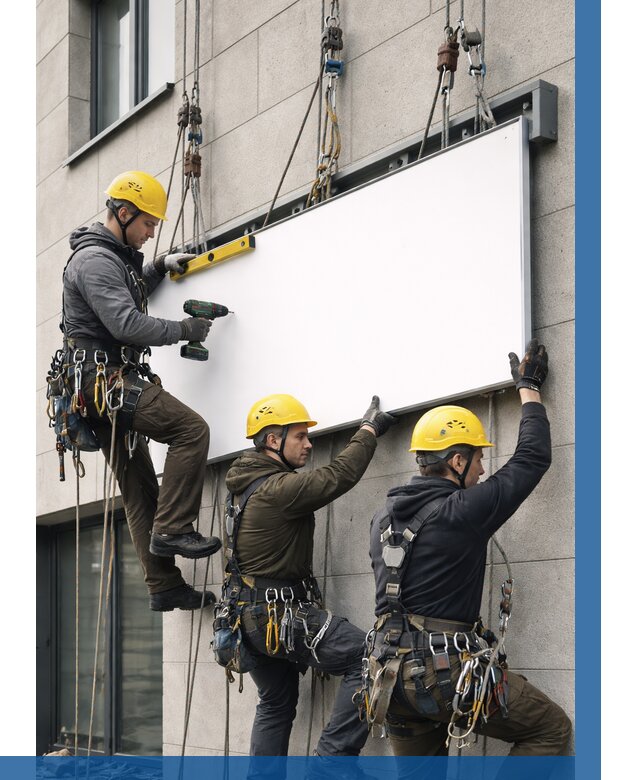 Монтаж рекламной вывески в Качканаре от 8202 р. | ВЫСОТНИК-Кчк