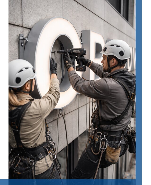 Монтаж световых букв в Качканаре от 3076 р. под ключ ВЫСОТНИК-Кчк