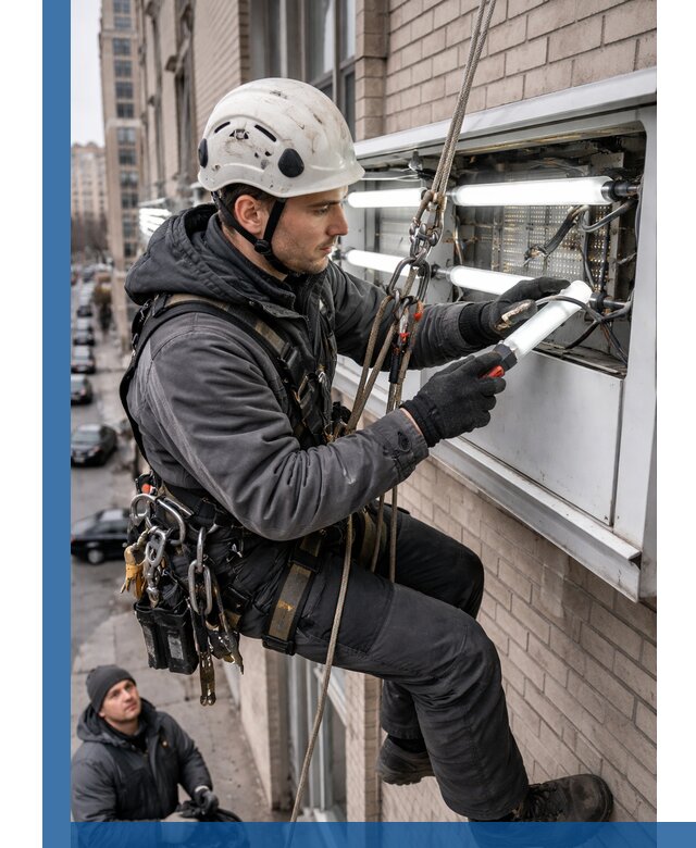 Профессиональная замена ламп в наружной вывеске в Качканаре