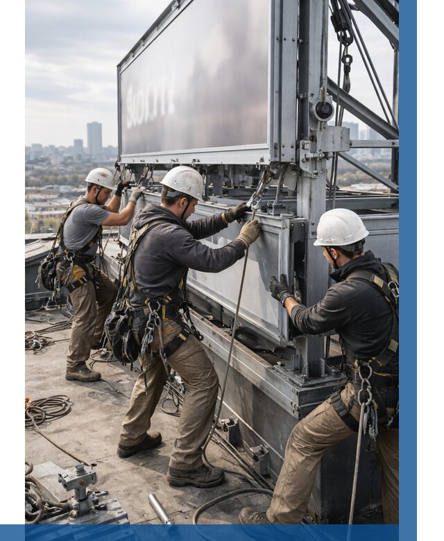 Монтаж крышной рекламной конструкции в Качканаре от 61518 р.|ВЫСОТНИК-Кчк