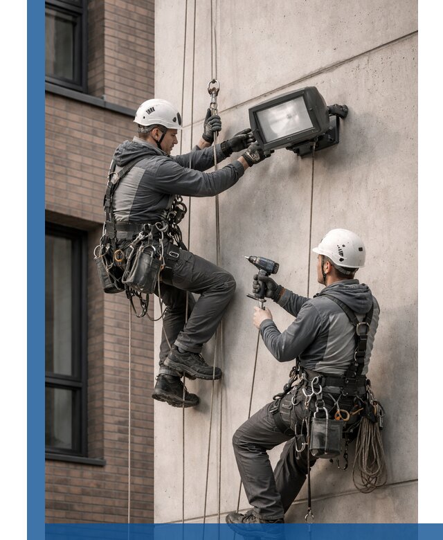 Профессиональный монтаж фасадных прожекторов в Качканаре под ключ