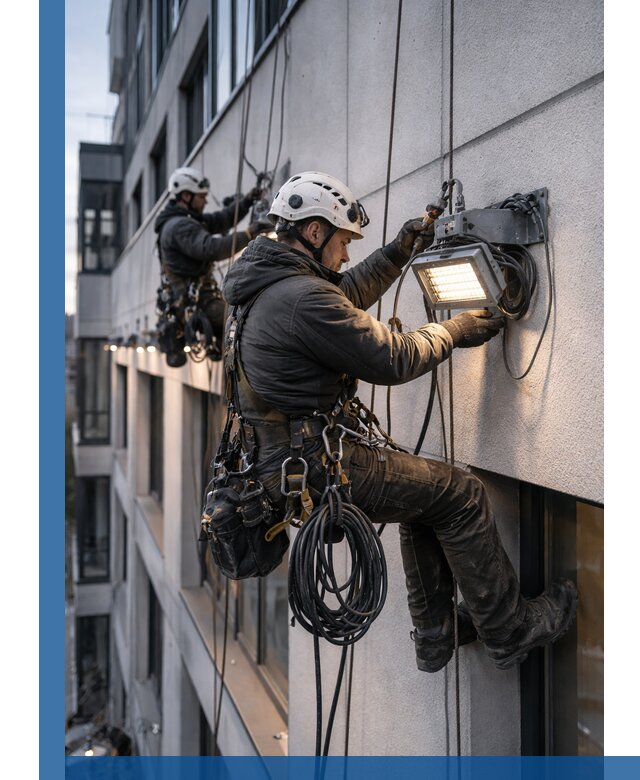 Монтаж фасадного освещения в Качканаре установка и подключение