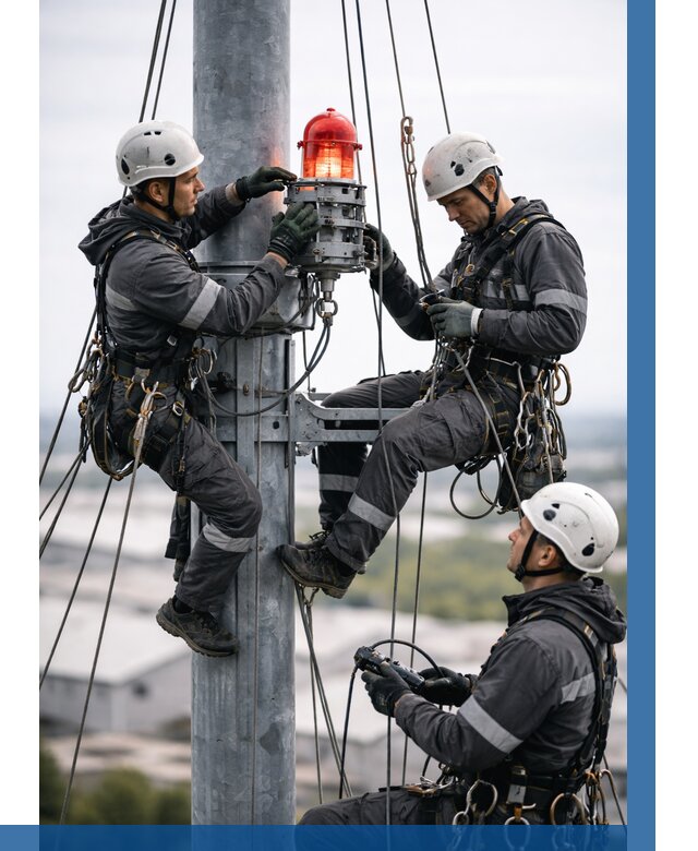 Монтаж заградительных огней в Качканаре от 8715 р. | ВЫСОТНИК-Кчк