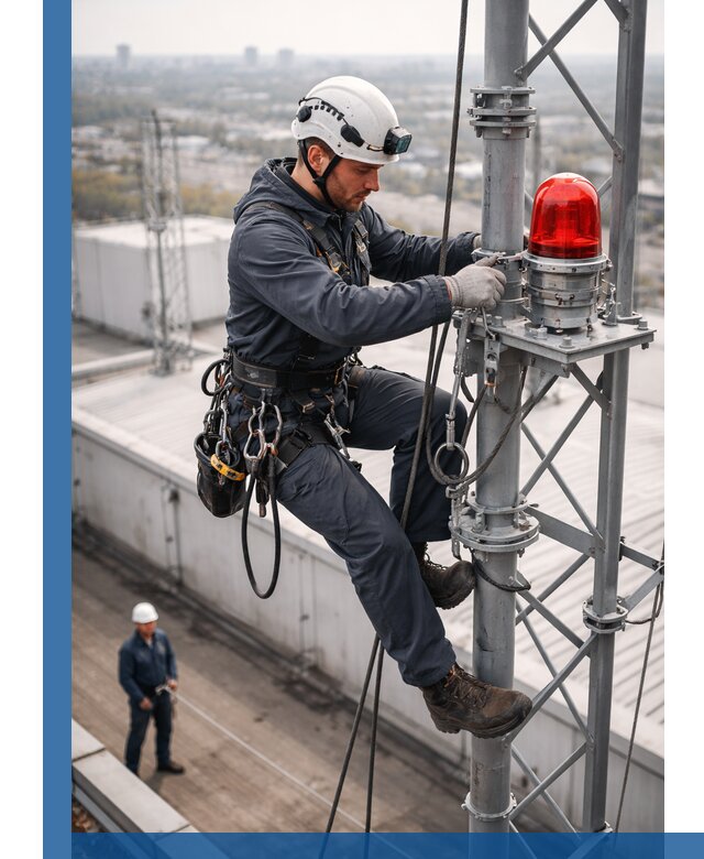 Монтаж заградительных огней и обслуживание объектов в Качканаре