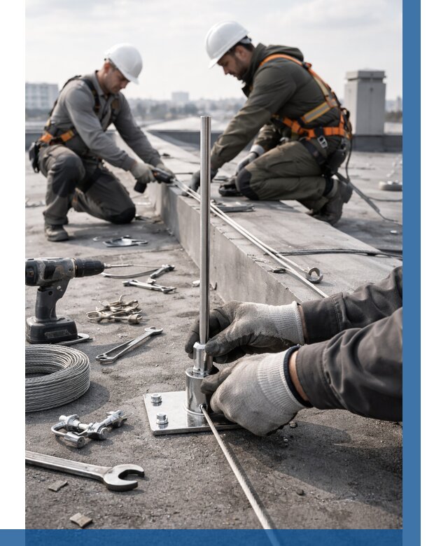 Монтаж молниезащиты на кровле в Качканаре цена от 25633 р. | ВЫСОТНИК-Кчк