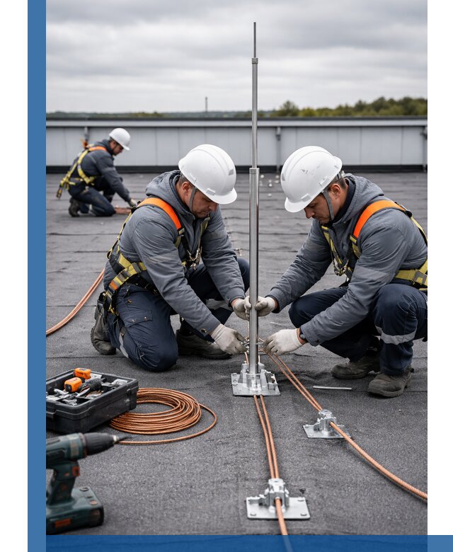 Монтаж молниезащиты на кровле в Качканаре под ключ с гарантией