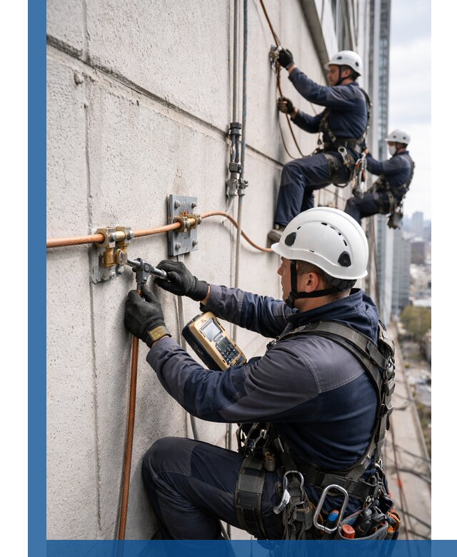 Монтаж системы заземления здания и молниезащиты в Качканаре