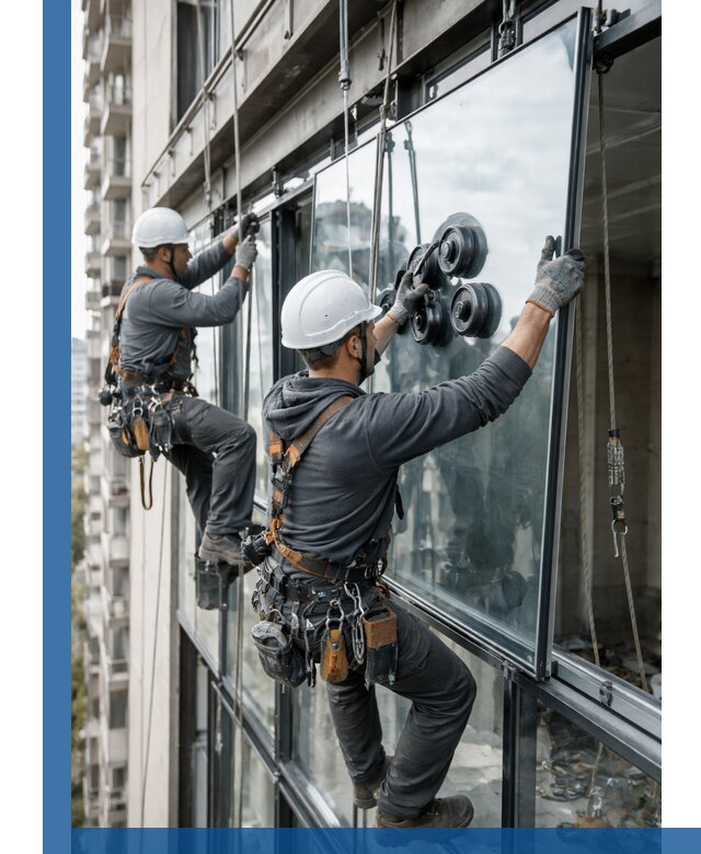 Витражное остекление фасадов и лоджий в Качканаре под ключ