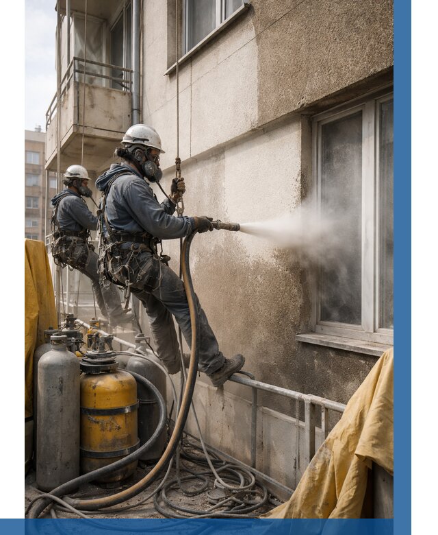 Пескоструйная очистка фасада в Качканаре от 666 р. | ВЫСОТНИК-Кчк