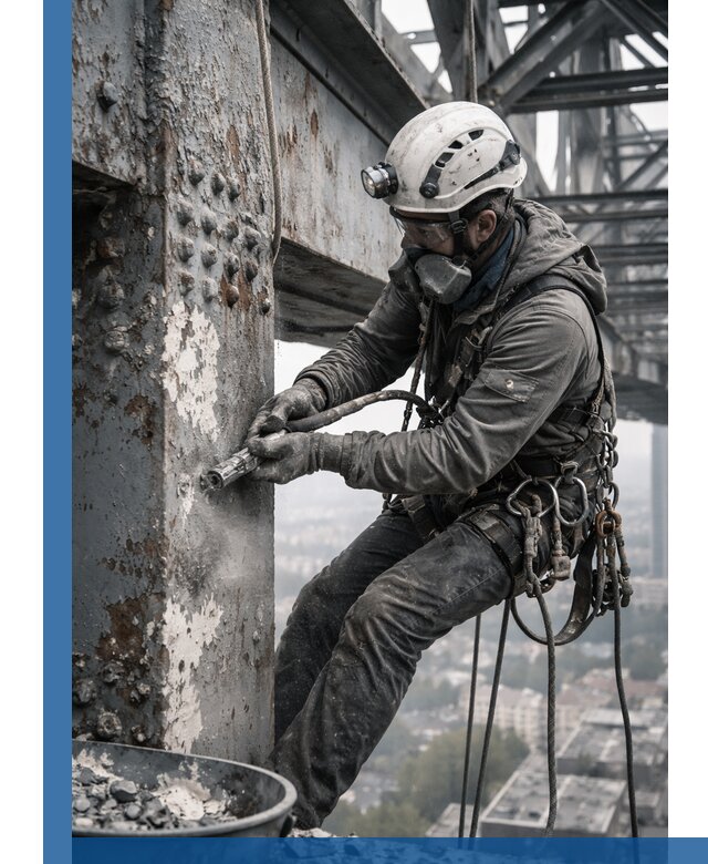 Удаление старой краски с металлических конструкций в Качканаре