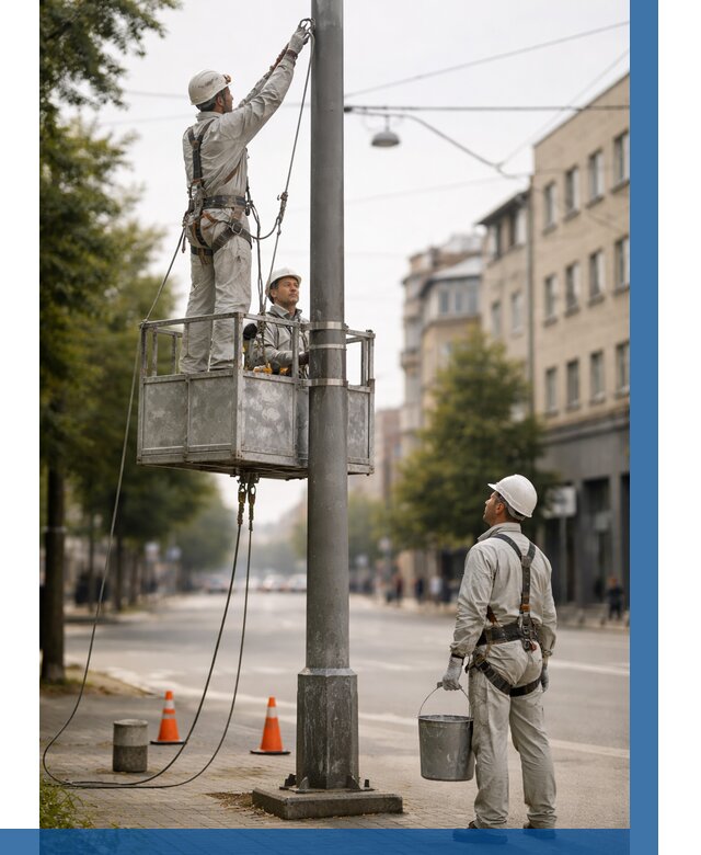 Покраска опор освещения в Качканаре от 5127 р. | ВЫСОТНИК-Кчк