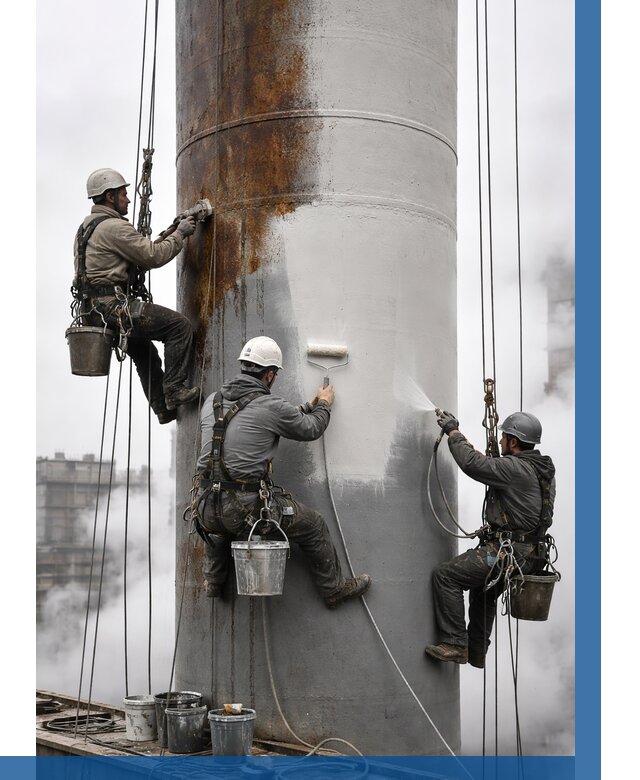 Покраска дымовых труб в Качканаре от 8715 р. | ВЫСОТНИК-Кчк