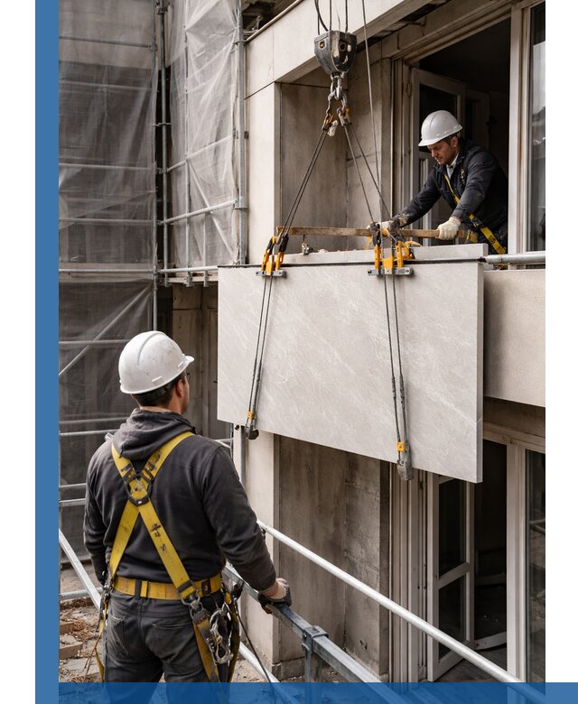 Подъем керамогранита на этаж в Качканаре грузчиками и техникой