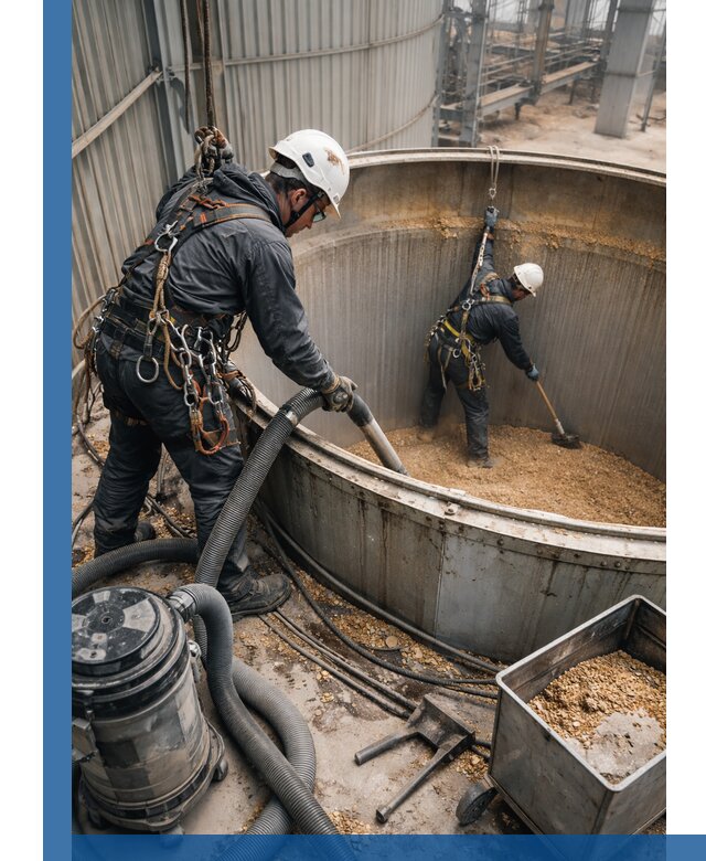 Профессиональная чистка зерновых бункеров в Качканаре с выездом